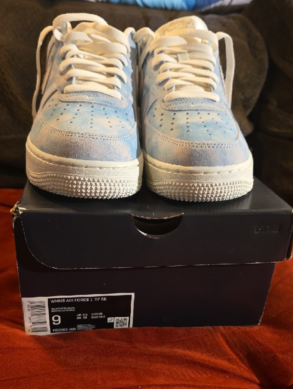 Nike Womens Air Force 1 Low - Light Blue & White - Picture 8 of 8